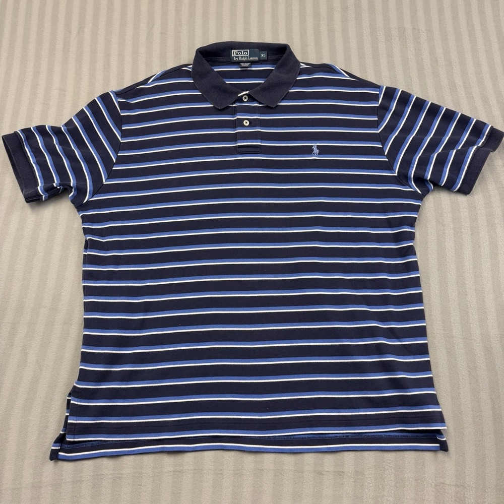 Polo Ralph‎ Lauren Golf Polo Shirt Mens X-Large XL Blue White Horse Logo